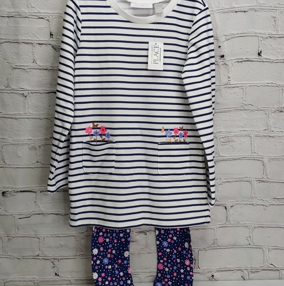 'THE CHILDREN'S PLACE' 'BOUQUETS & BUTTERFLIES' LONG-SLEEVE TOP & LEGGINGS SET - Picture 1 of 13